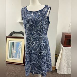 Apt 9 Sleeveless lined blue & white Dress